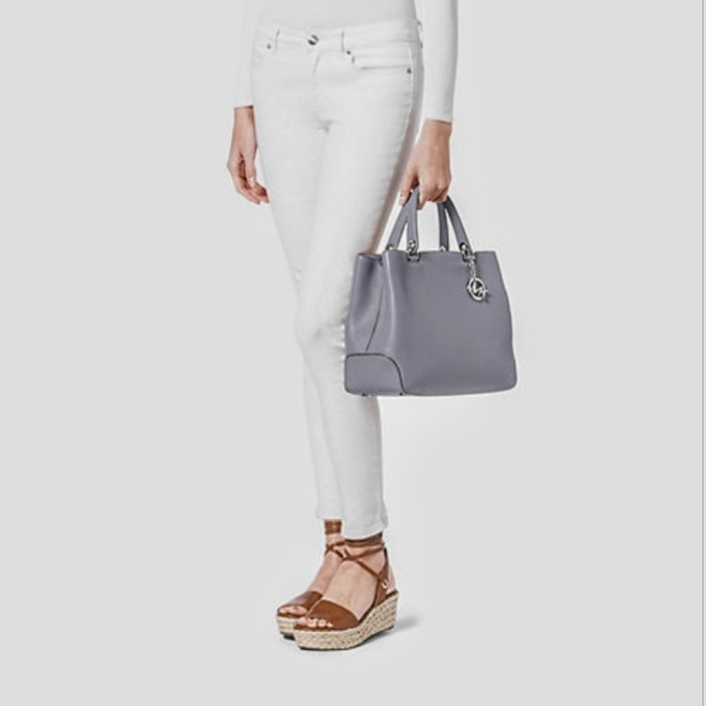 Michael Kors Savannah Light Gray Satchel Tote Bag